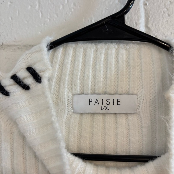 Paisie white and black ribbed sweater - Picture 2 of 4